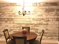 White Paint Barn Wood Accent Wall
