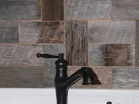 Barnwood Bricks Grey Backsplash