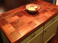 Barnwood Bricks Island Countertop Walnut